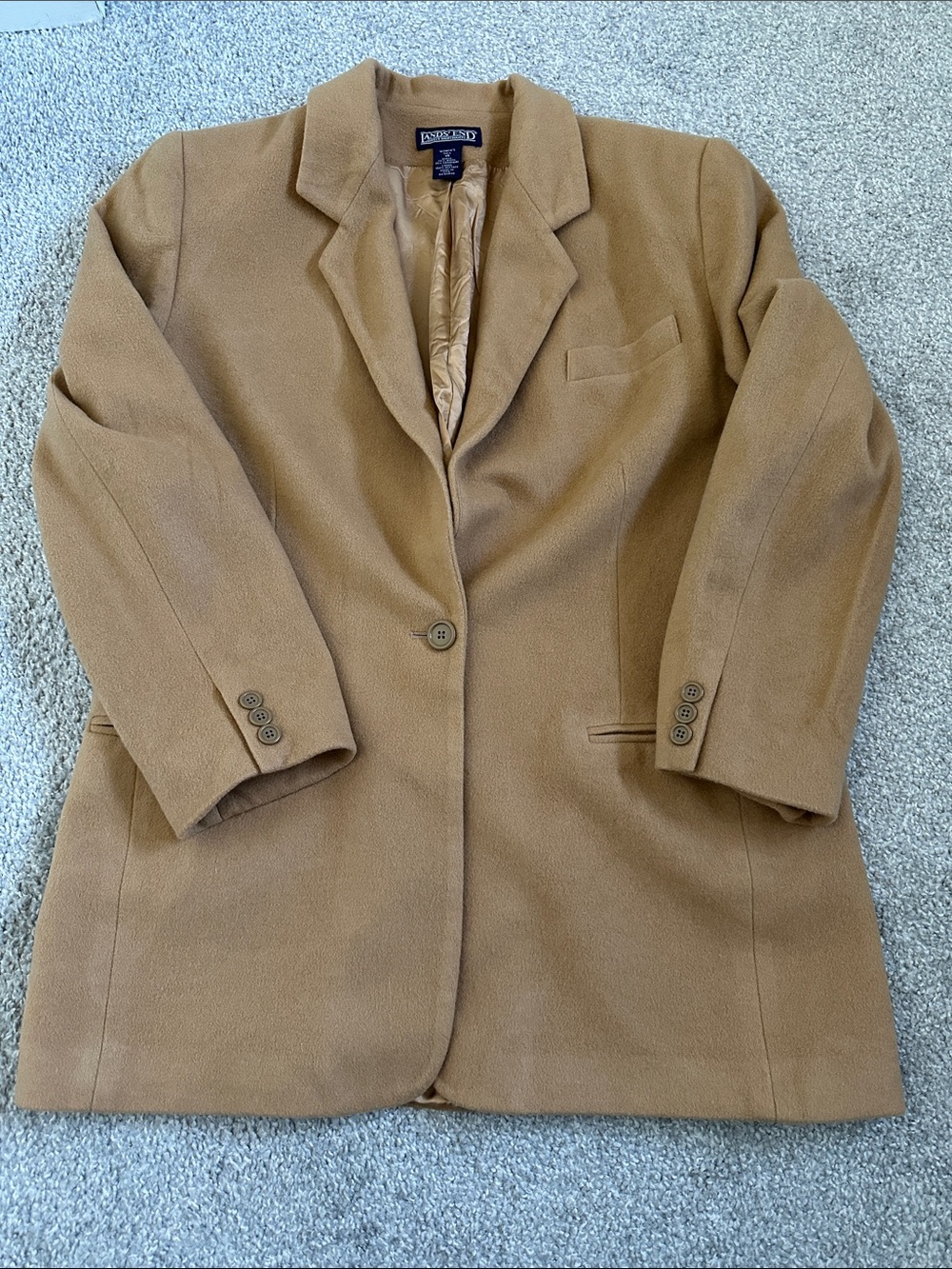 Vintage 1980s Camel Wool Blazer - Picture 6 of 6